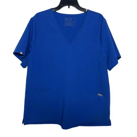FIGS Women’s Casma Three-Pocket Scrub Top in Royal Blue Size XXL - Picture 1 of 5
